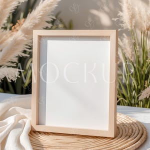 Maqueta de tarjeta de madera para letrero de número de mesa, maqueta de menú con marco de 8x10, maqueta de letrero de mesa para boda, maqueta de sobremesa, maqueta de letrero de mesa con marco de madera