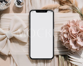 Device Invitation Mockup, Boho Cellphone mockup, Smartphone Mockup, Mobile Digital Mockup, iPhone Screen Mockup, Electronic Invite Mockup