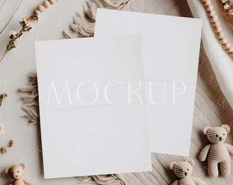 Boho Baby Shower & Pregnancy Announcement Newspaper Mockup, Neutral Two Newspaper Mockup, Birthday Newspaper Mockup, Blank Newspaper Mockup