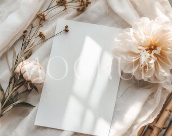 Modern Wedding Invite Mockup, Minimalist 5x7 Card Mockup, Boho Invitation Mockup, Baby Shower Invitation Card Mockup, Birthday Invite Mockup