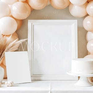 Time Capsule 200x300 & 5x7 Mockup, Boho Bar Time Capsule Schild Mockup, Rahmen und Karten Mockup, Babyparty Karte Mockup, Geburtstagskarte Mockup