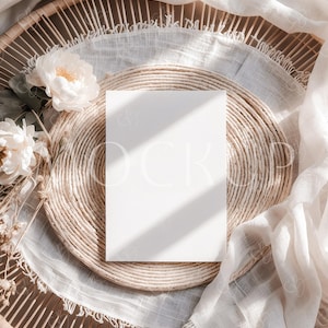 Modernes 13x18 Karten Mockup, Boho Baby Shower Einladungskarte Mockup, Hochzeit einladen Mockup, Minimalistisches Karten Mockup, Boho Einladungskarte Mockup