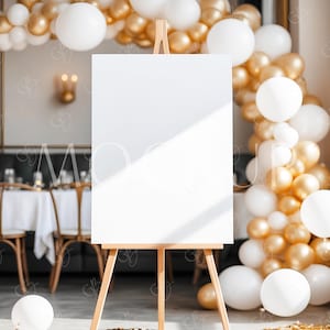 Easel Welcome Sign Mockup, Balloons Seating Chart Mockup, Baby Shower Poster Mockup 18x24, Bohemian Sign Mockup, Elegant Wedding Sign Mockup