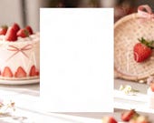 Strawberries Invite 5x7 Mockup, Berry Sweet Birthday Card Template, Strawberry Baby Shower Invitation Mock-up