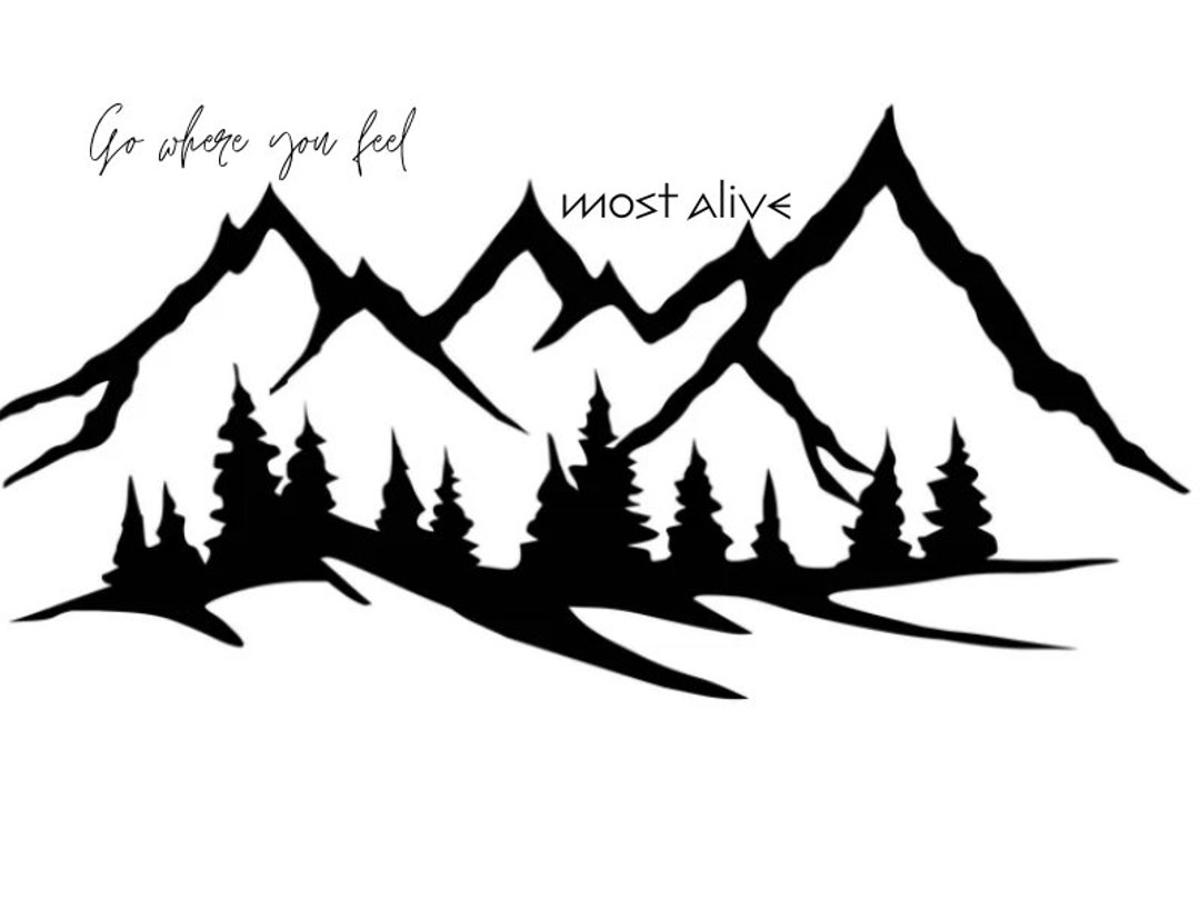 SVG PNG Instant Download File Mountains Wilderness Cricut Vinyl Decal