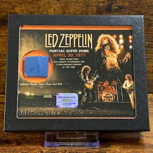 Led Zeppelin Pontiac Super Dome 1977 Stadium Seat Relic Robert Plant Display