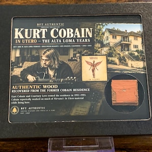 Kurt Cobain Nirvana Authentisches Holzrelikt In Utero Alta Loma Residenz