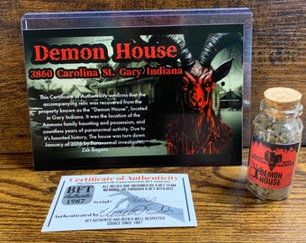 Demon House Gary Indiana Echantillon de sol Relic COA BFT Authentique Zak Bagans