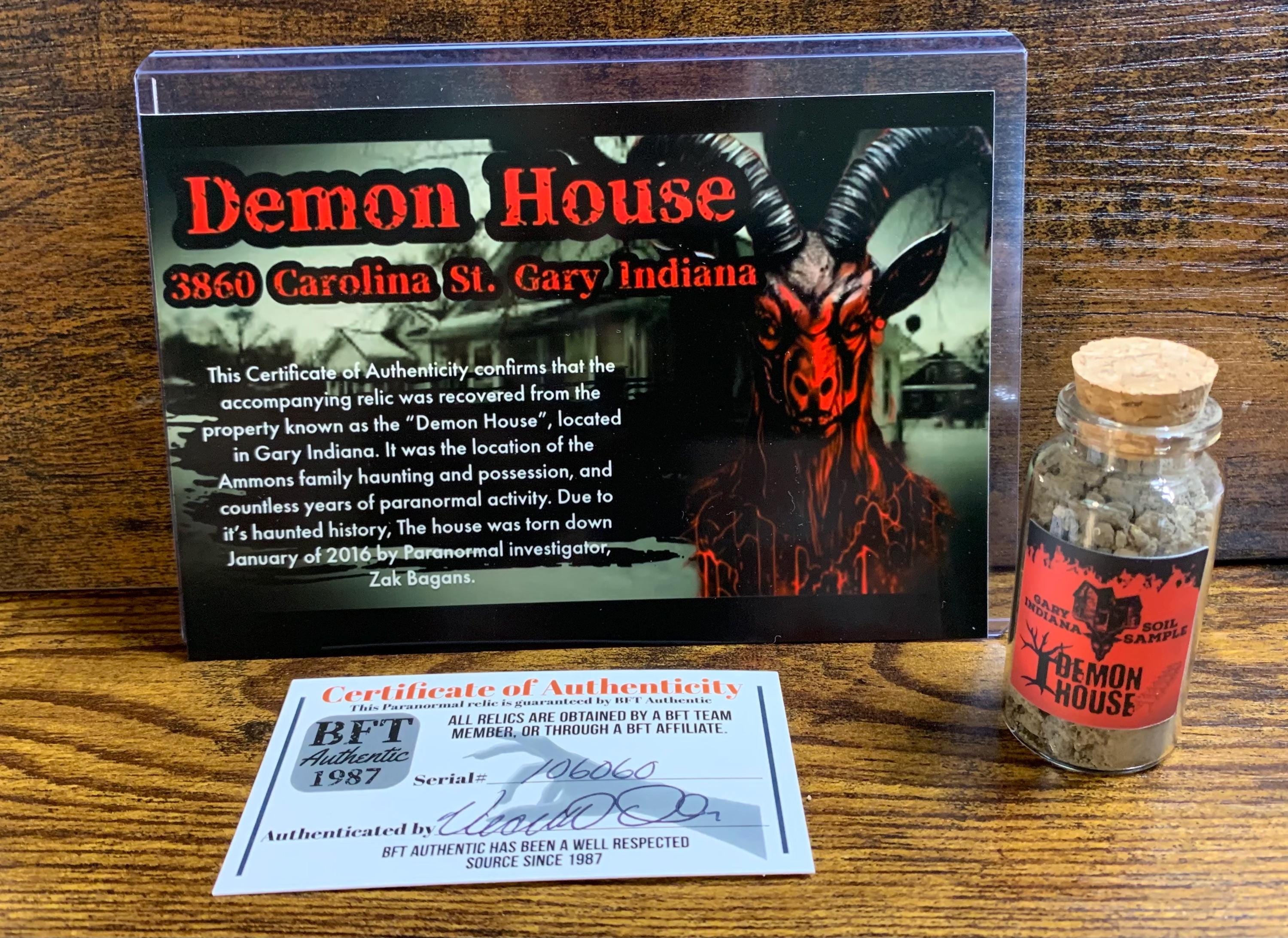 Demon House Gary Indiana Soil Sample Relic COA BFT Authentic Zak