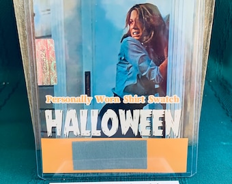 Camisa usada personalmente por Jamie Lee Curtis Swatch Halloween Laurie Strode COA