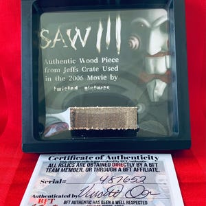 Saw 3 Jeff’s Wooden Crate Authentic Movie Screen Used Prop Relic Horror