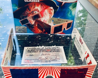 1991 Nightmare on Elm Freddy Krueger 3D Glasses with COA