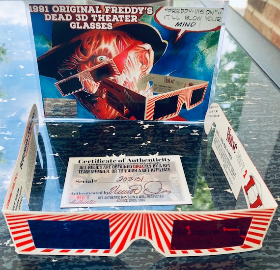 1991 Nightmare on Elm Freddy Krueger 3D Glasses with COA