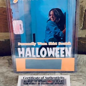 Jamie Lee Curtis Personally Worn Shirt Swatch Halloween Laurie Strode COA