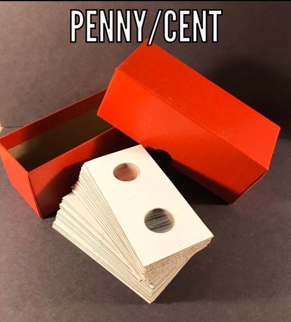 50 Penny Cent Coin Holders Flips plus storage Box Etsy