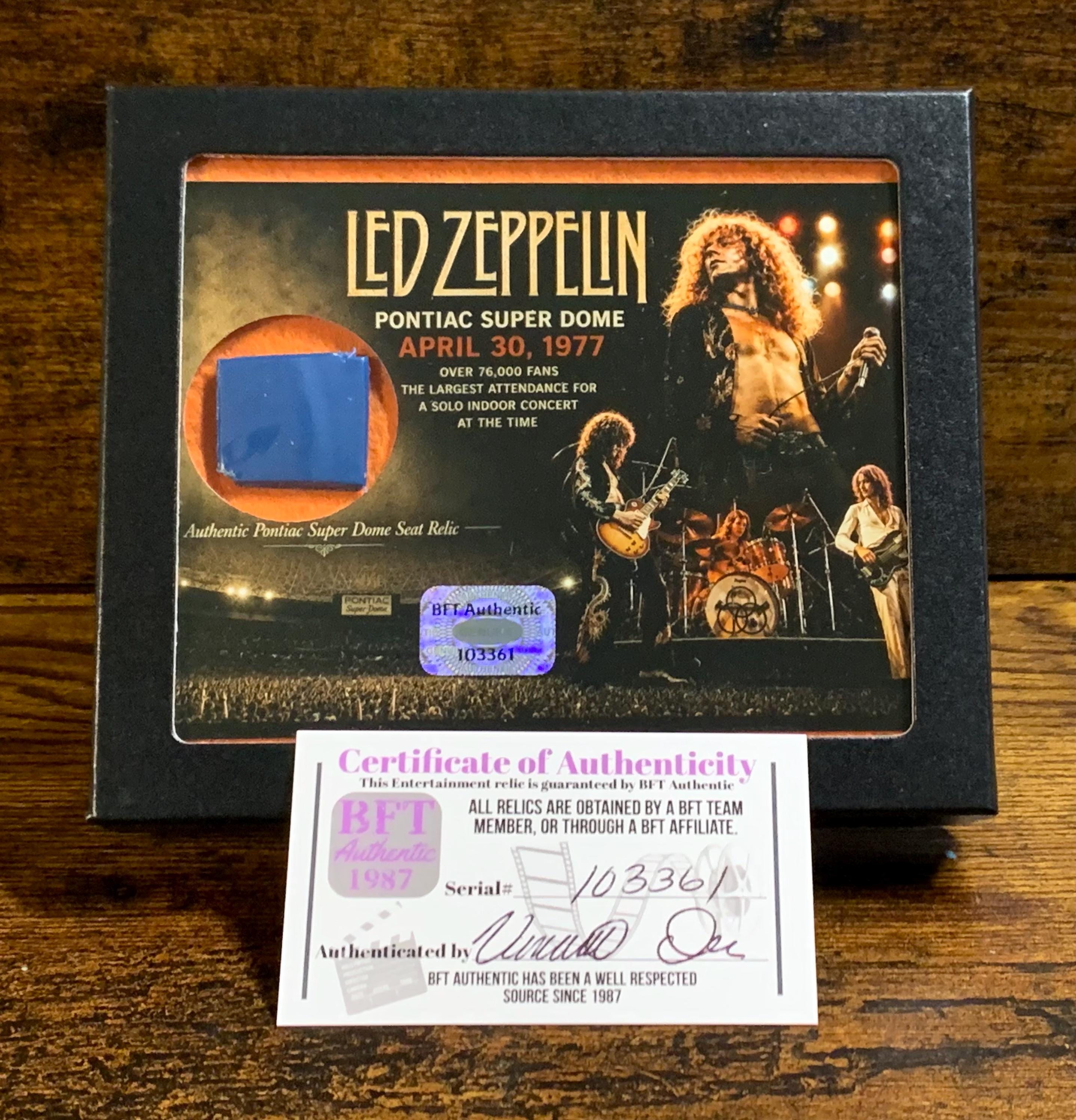 Led Zeppelin Relics Led Zeppelin Pontiac Super Dome 1977 Stadium Seat Relic Robert Plant ...