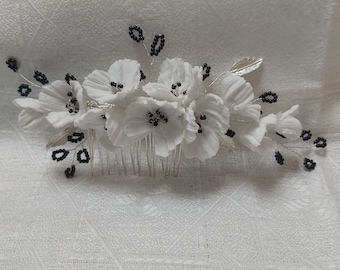 SAM floral bridal haircomb, bridal hair accessories, wedding hair accessory, bridal hairpiece, gothic style haircomb