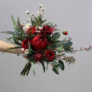 Burgundy and white flowers bride bouquet, wedding bouquet, bride bouquet,  artificial flowers bouquet, silk flowers bouquet, eucalyptus