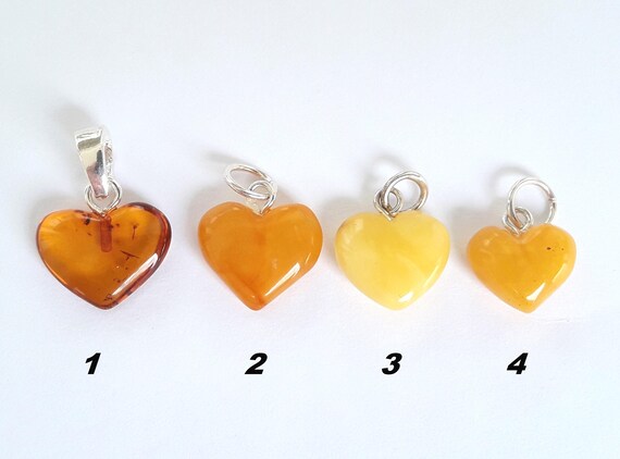 Baltic Amber Heart Pendant Jewelry Drop - Amber Heart Shaped Pendant Baltic Amber Heart Pendant Jewelry Drop - Amber Heart Shaped Pendant