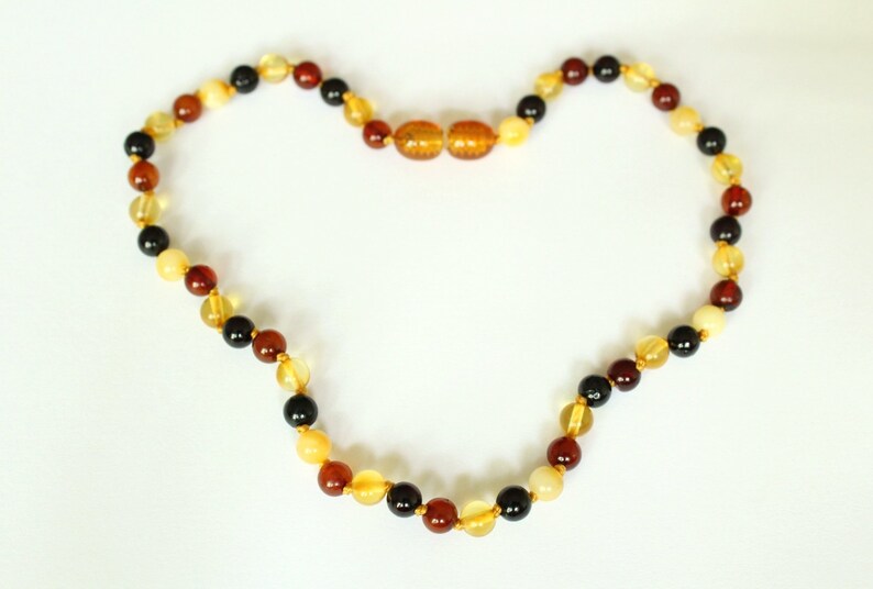 Amber teething necklace round beads Baltic amber jewelry for Etsy