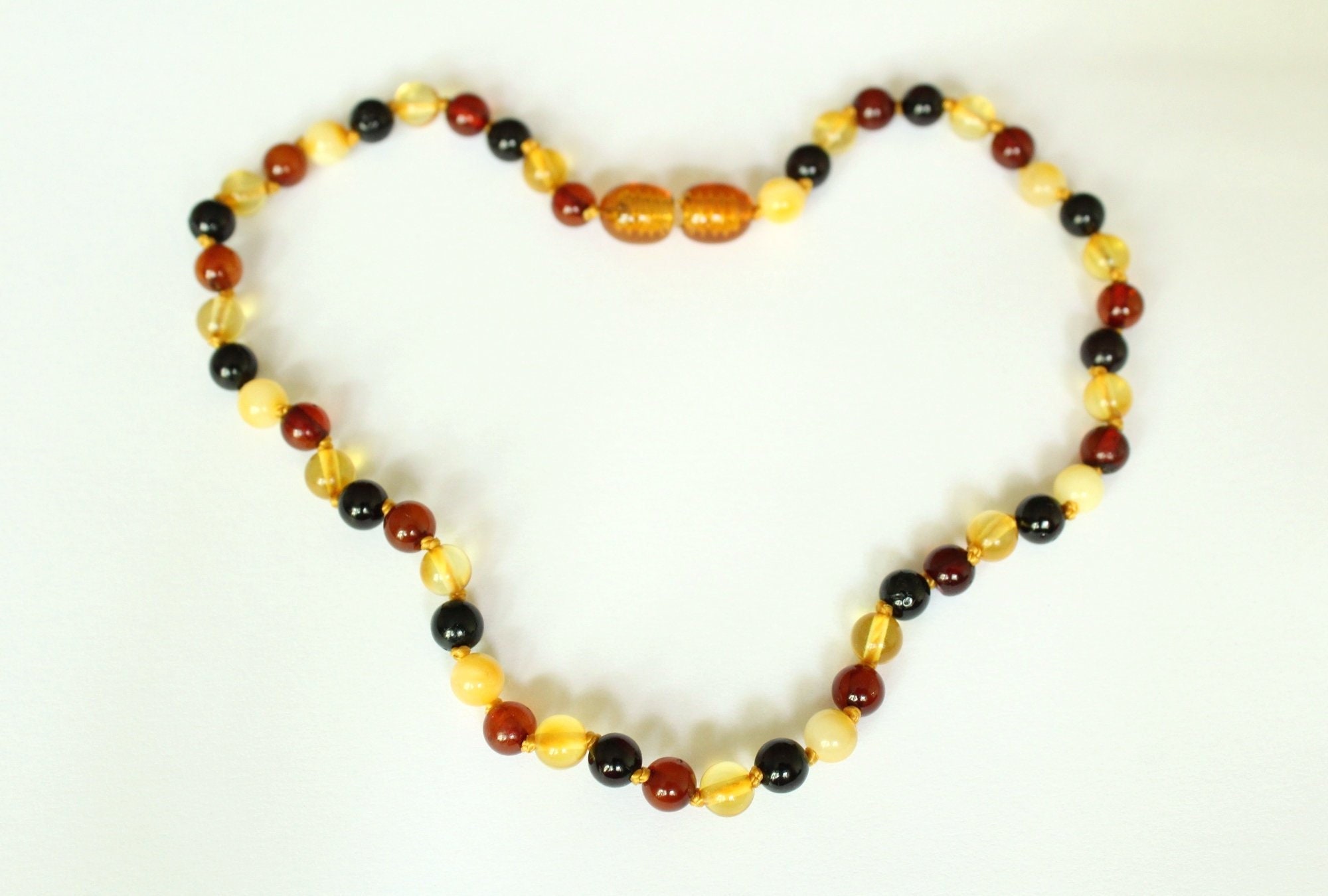 Amber teething necklace round beads Baltic amber jewelry for Etsy