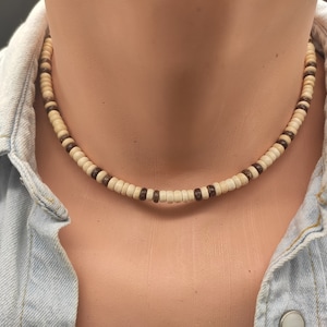 Heren surfer ketting heren kralen ketting heren houten ketting heren choker ketting heren strand ketting heren kokos ketting Afrikaanse ketting
