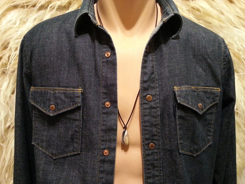 Men Surfer Necklace Leather Choker Necklace Mens Beach Necklace Men/'s Leather Necklace Shell Jewelry Leather Long Necklace