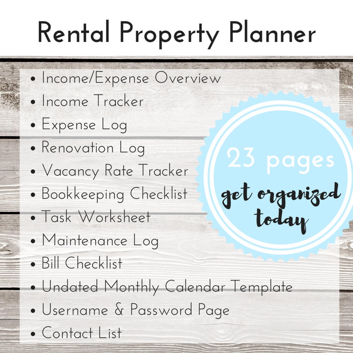 Rental Property Organizer Printable Planner PDF Etsy