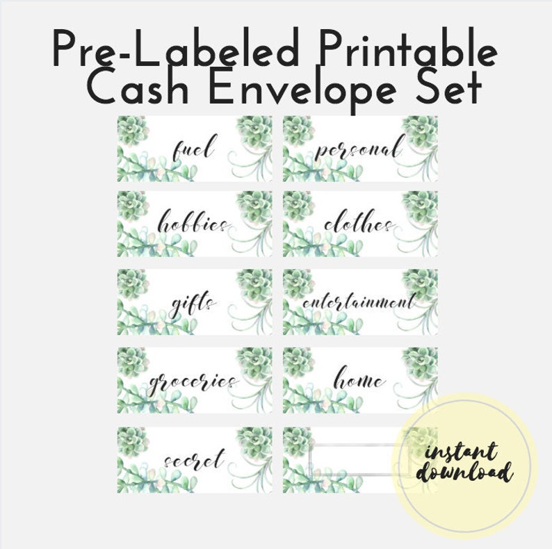 printable cash envelope pre labeled cash envelope template etsy