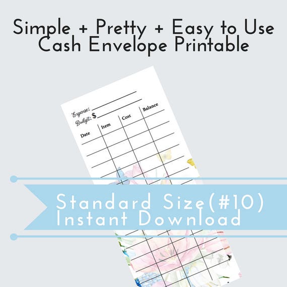printable cash envelope template envelope budget budget etsy