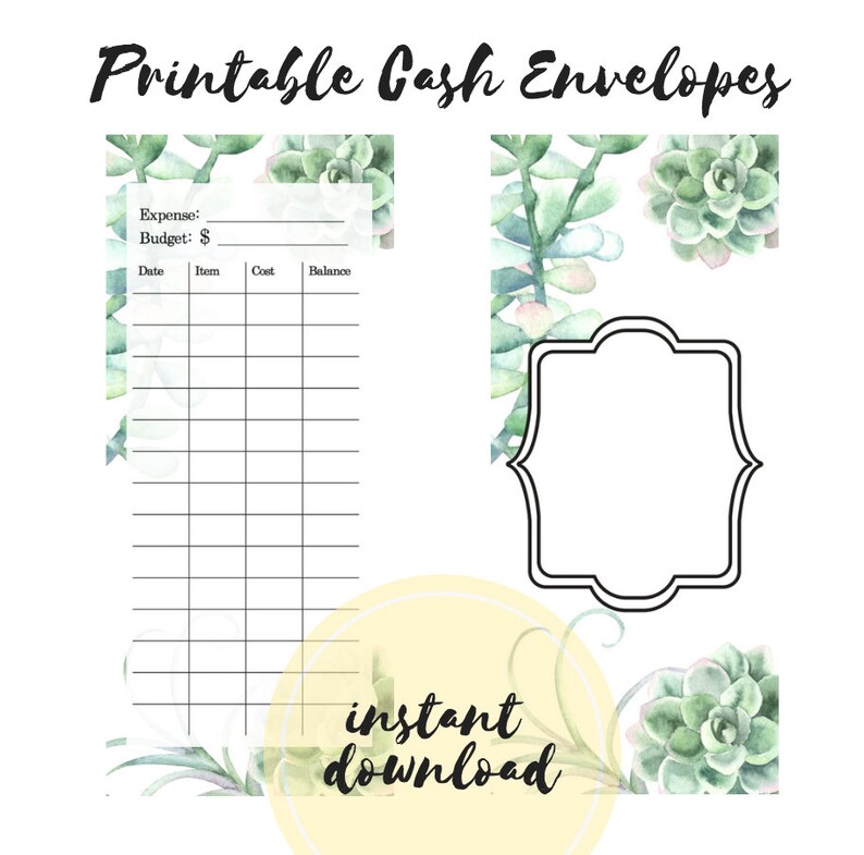 printable diy envelope system cash envelope template dave etsy