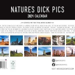 Natures Dick Pics 2024 Wall Calendar Funny Gifts Man Gift Adult Humor White Elephant Gifts Secret Santa Funny Christmas image 2