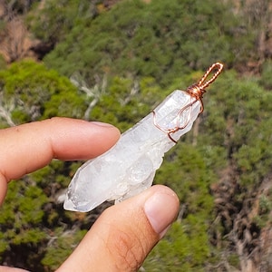 Faden Quartz Copper Wire Wrap Pendant - Pakistan
