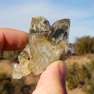Chlorite Himalayan Quartz Cluster - Pyramid Phantom Lodolite - 43.9 grams