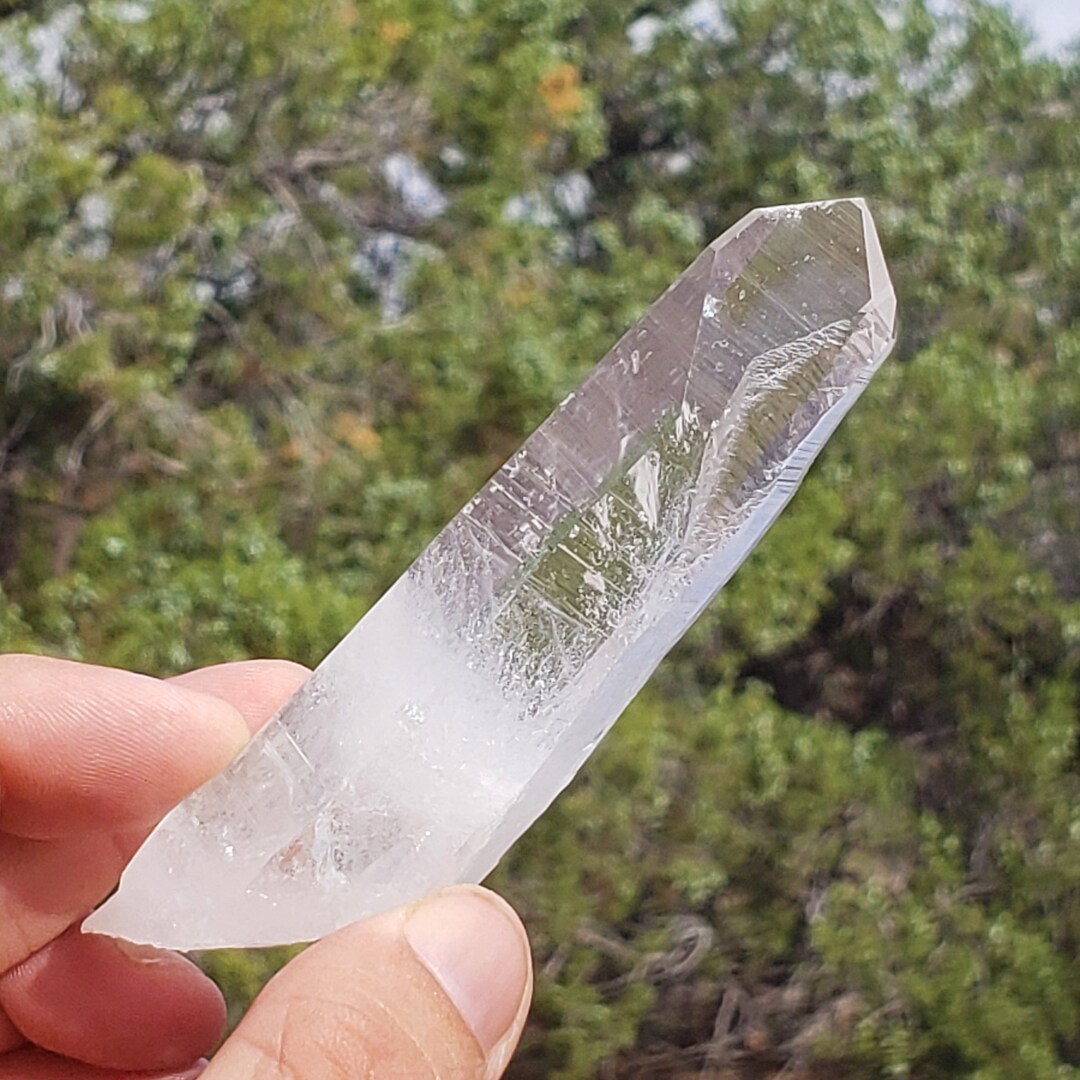 Key Quartz Point Colombian Lemurian Crystal Point - Key Indentation - Etsy