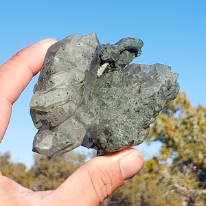 Chlorite Himalayan Quartz Elestial Cluster - Rainbows / Druzy - 186.2 grams