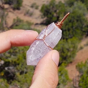 Vera Cruz Amethyst Copper Wire Wrap Pendant - Mexico - 15.5 grams
