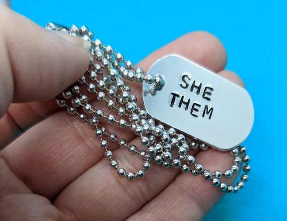 Buy Pronoun Necklace Personalized Gifts Letter Initial Gifts for Them  Pronoun Jewelry They Them Necklace Online in India - Etsy