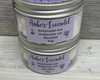 Amber-Lavendel Sheasahne - Bodybutter mit Mandelöl - Soapisch -
