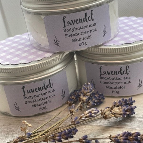 Lavendel Sheasahne mit Mandelöl - Bodybutter - Soapisch