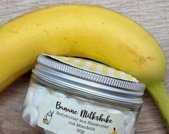 Banane Milkshake Sheasahne - Whipped Shea Butter - reichhaltige Bodybutter - Soapisch
