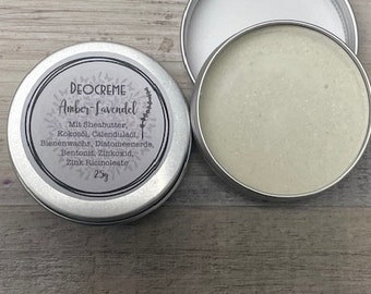 DEOCREME *Amber Lavender* for lavender fans - without baking soda and starch, vegan