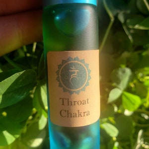 10ml Essential Oil Chakra Crystal Roll Ons Throat, Third Eye or Crown Organic, Vegan, Non-Gmo