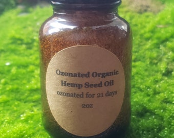 2oz Ozonated Hemp Seed Oil (21 days) Organic, Vegan, Non-Gmo