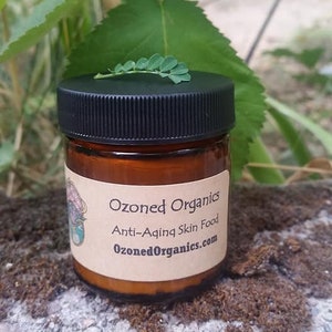 Handcrafted Ozonated, Organic, Vegan Anti-Aging Skin Food Face & Body Lotion OZONE