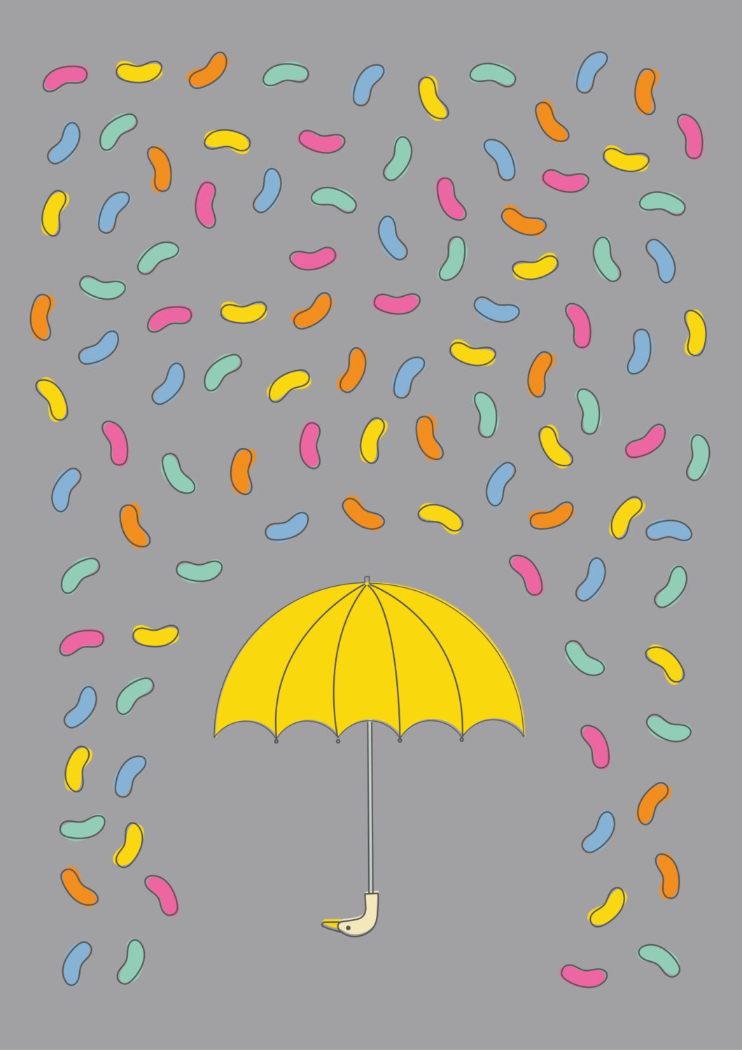 Jelly Bean Rain Archival Print - Etsy