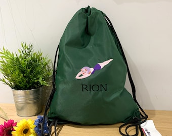 Personalised Swimming bag, Diving Drawstring Bag, girls swimming bag, embroidery, School swimming bag, Kids PE bag, kit Bag, diving logo