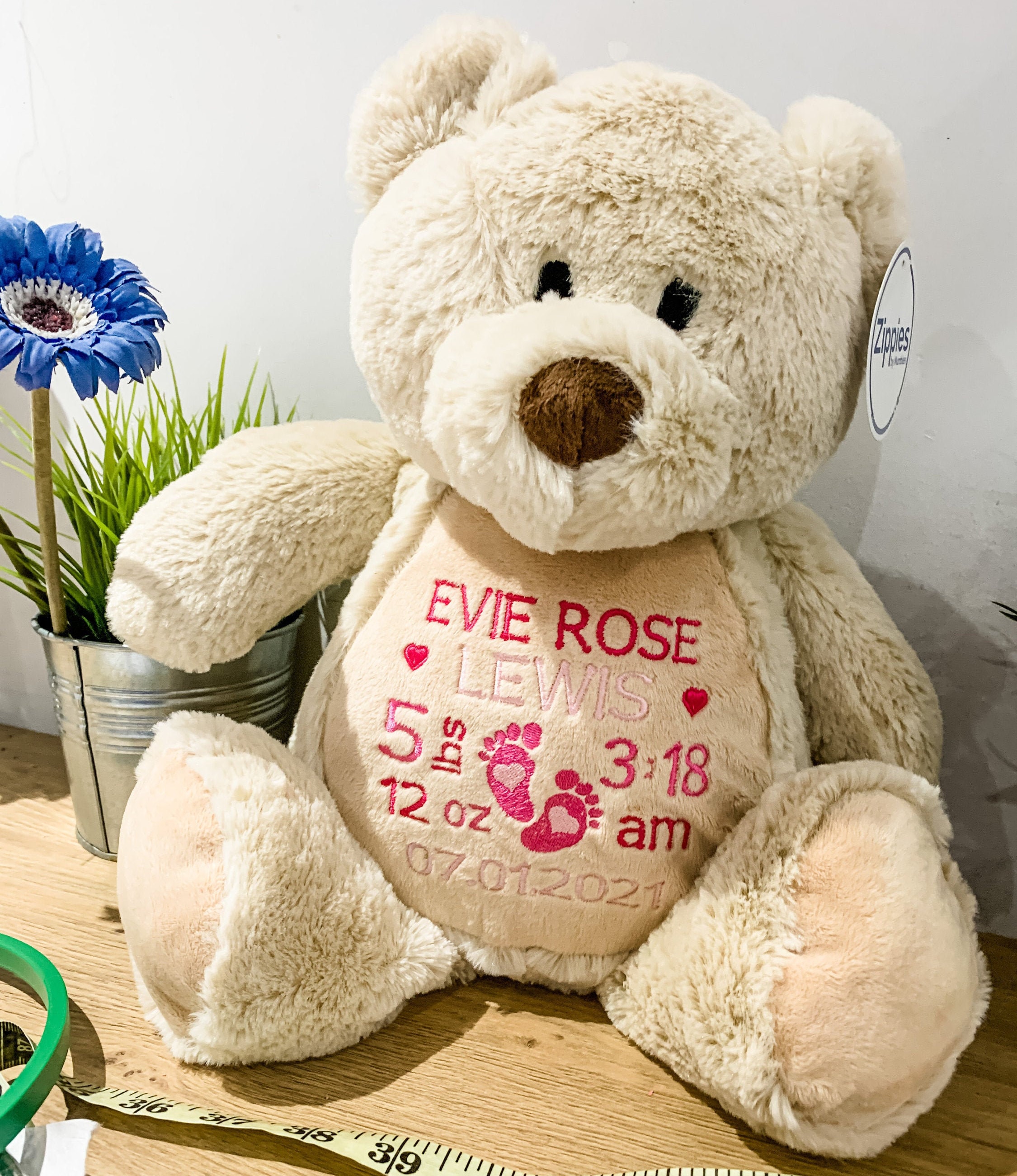 Personalised New Baby Teddy Bear Embroidered Teddy Bear Etsy