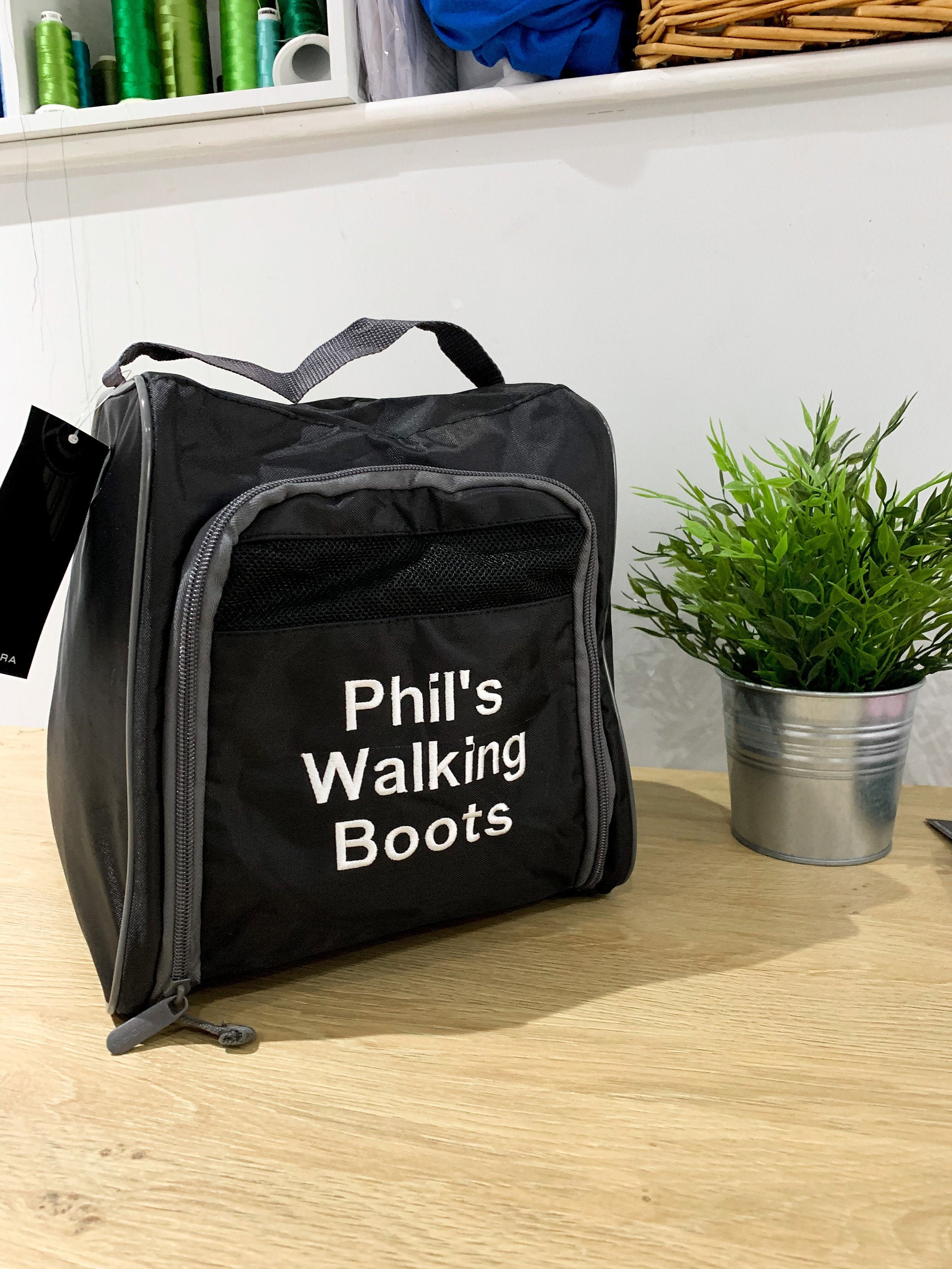 personalised walking boot bag