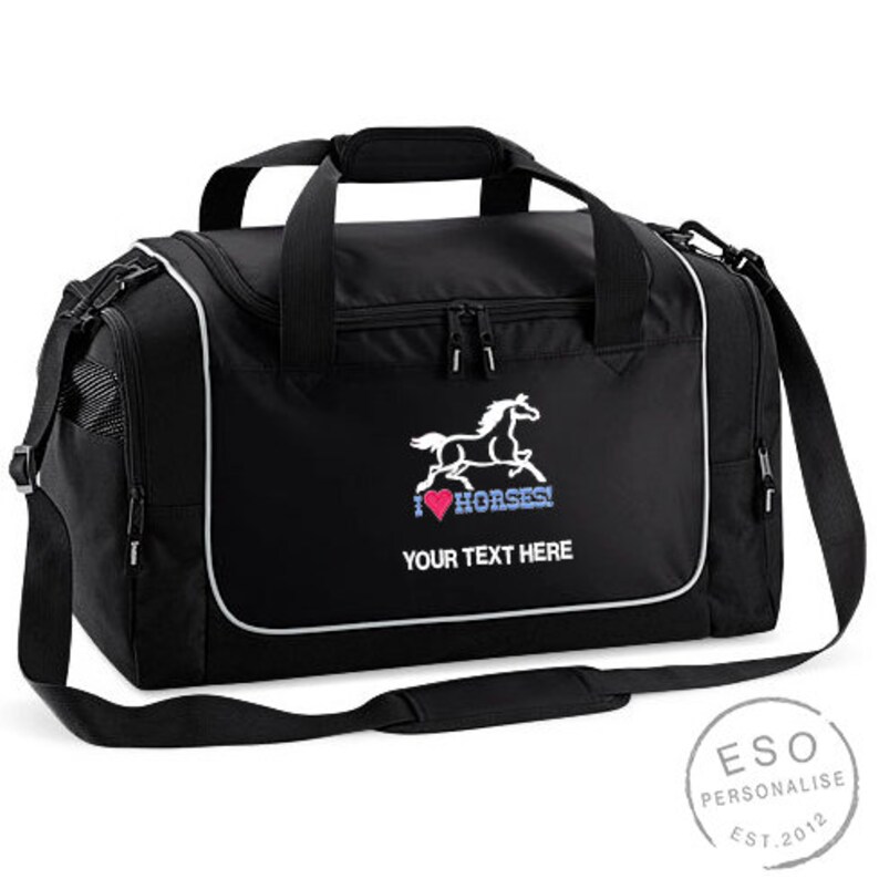 Personalised Horse Holdall Bag I Love Horses bag Equestrian Etsy
